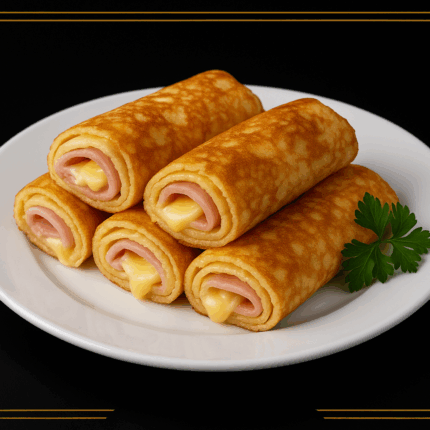 БЛИНЧИКИ С ВЕТЧИНОЙ И СЫРОМ